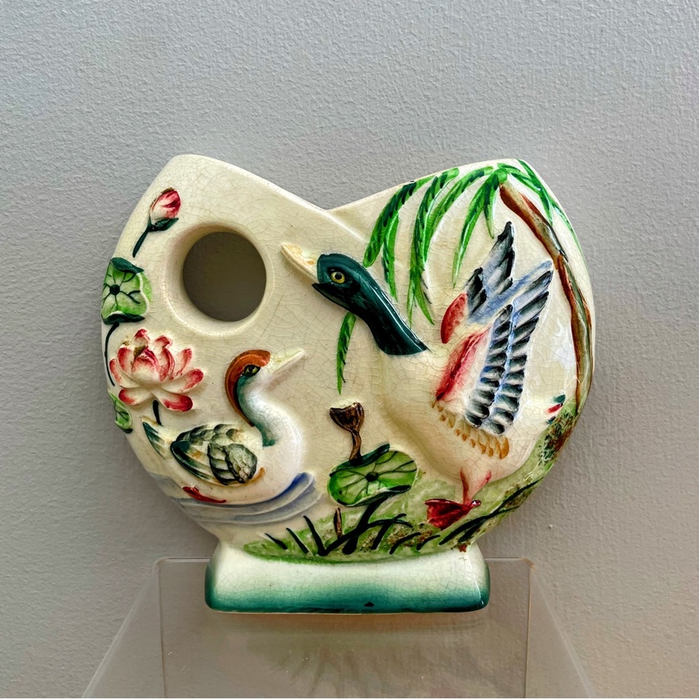Vintage Japanese Duck wall pocket